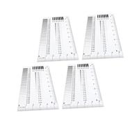 Cabilock 4pcs Crack Measurement Ruler Transparent Plastic Gauges for Flaw Detection and Inspection Lightweight and Portable Precision Tools for Industrial Use
