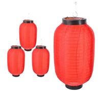 Cabilock 4pcs Decorative Restaurant Lantern Ramen Lantern Japanese Style Waterproof Foldable Silk Cloth Hanging Red for Pubs Party Atmosphere