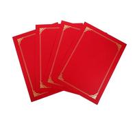 Cabilock 4pcs Diploma Holder Certificate Cover Red Paper Material Document Protector Folder for Awards Graduation Honor Certificates