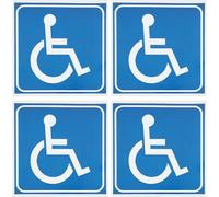 Cabilock 4pcs Disabled Wheelchair Stickers Disability Sticker Pvc Material Blue Self Adhesive No Additional Tools Required Sturdy Design for Barrier-free Access and Many Occasions