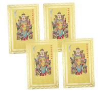 Cabilock 4pcs Feng Shui Tai Sui Amulet Card for Protection Wealth Success Harmony Premium Copper Chinese Year Ornament and Lucky Blessing Charm for Zodiac Year Horse Gift