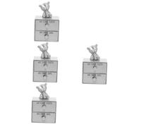 Cabilock 4pcs First Lost Deciduous Tooth Box Metal Drawer Type for Boys and Girls Tooth and Curl Keepsake Storage Box
