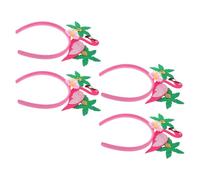 Cabilock 4pcs Floral Hair Accessories Headband Hawaiian Party Decorations Hawaiian Headpiece for Women Flower Headpiece Hawaii Flower Hair Claw Clips Pink