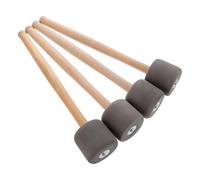 Cabilock 4pcs Foam Head Drumstick with Wood Handles Soft Non-deforming Bass Drum Mallets for Percussion and Electronic Drums Non-slip Grip for Drummers