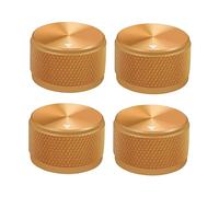 Cabilock 4pcs Gold Aluminum Alloy Anti-slip Tone Control Knobs for Electric Guitar, 6mm Inner Hole Rotary Potentiometer Knobs with C-shaped Diamond Texture for Guitar Amplifier Volume Adjustment