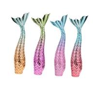 Cabilock 4pcs Gradient Mermaid Lip Gloss Tubes Cosmetic Tool Portable Lip Balm Containers for DIY Makeup Storage Creative Mermaid Shape Lipstick Holders Compact and Refillable