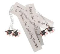 Cabilock 4pcs Graduation Bookmarks with Metal Graduation Cap and Tassel, Portable Smooth Finish Book Page Markers, Creative Retro Style for Students and Teachers, Class of 2026 Reading