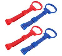 Cabilock 4pcs Gymnastics Rings for Cribs and Playpens Bright Red Blue Pull Up Handles Easy Install Nursery Exercise Equipment Walking Practice Tool for Boy Girl