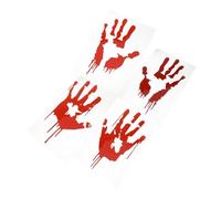 Cabilock 4pcs Halloween Bloody Hand Prints Car Sticker Set Reflective Red Handprint Decals Made of Pet Material Easy to Stick Decorative Halloween Car Body Sticker Haunted House or Window