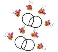 Cabilock 4pcs Halloween Costume Headband Unisex Pumpkin Headpiece with Devil Horns, Plastic Material, Comfortable Wear, Fade-resistant for Spooky Party and Haunted House Accessories
