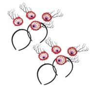 Cabilock 4pcs Halloween Eyeball Headband Set for Women, Spooky Plastic Headwear with Lifelike Eyeball Branches, for Party Cosplay and Costume Parties, Photo-ready and Twistable Design