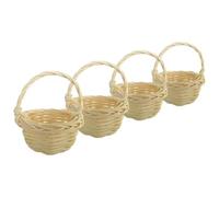 Cabilock 4pcs Handwoven Miniature Woven Baskets Lightweight Portable Storage Containers with Handles for Home Office Decor Candy Sharing Picnic and Small Flower Display
