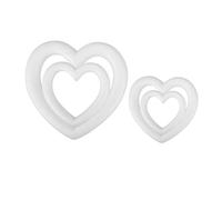 Cabilock 4pcs Heart Modeling Foam Wreaths Floral Foam Block Form Heart Craft Shapes Wreath Supplies Decorations White