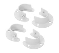 Cabilock 4pcs Heavy Duty U-Shaped Stainless Steel Closet Rod Bracket with Secure Flange Support for Poles Quick Mount Rod Hanging Brackets for Wardrobe Shower Curtain Hotel Gym Use