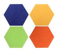 Cabilock 4pcs Hexagon Felt Message Boards Medium Wall Photo Display and Memo Bulletin Board DIY Background Wall Decor with Self-Adhesive Felt Tiles for Home Office Classroom