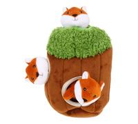 Cabilock 4pcs Hide and S ctivity Squeaky Plush Dog Animal Shapes and Tree Trunk Design for Play Companion Dogs
