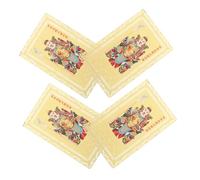 Cabilock 4pcs Horse Year Feng Shui Amulet Copper Card Portable Tai Sui Protection Charm for Chinese Year Blessing Zodiac Luck Prosperity Keychain