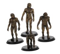 Cabilock 4pcs Humans Figure Primitive Human Evolution Model Body Model Man Living Scene Prop People Cognition Plaything Science Plastic Golden