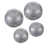 Cabilock 4pcs Inflatable Silver Disco Ball Beach Balls with Lightweight Pvc Material and Retro-inspired Design, Reflect Light for 70s 80s 90s Theme Party, Birthday, and Dance Party