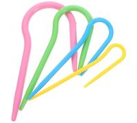 Cabilock 4pcs jumbo cable- needle u shape cable needles sewing crochet needles holders for knitting tapestry yarn needles plastic cable needle u knitting cable needles looper giant