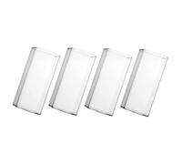 Cabilock 4pcs Large Capacity Square Glass Drinking Cups for Home Office Parties Clear Versatile Glassware for Water Juice Beer Cocktails and Cold Beverages