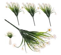 Cabilock 4pcs Lifelike Daisy Bouquet Artificial Flowers for Wedding Decor Home Crafting DIY Floral Arrangement White Faux Wildflowers for Party Centerpieces and