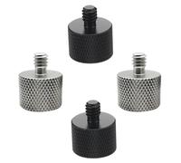 Cabilock 4pcs Mic Stand Adapter 1/4 Inch Female to 5/8 Inch Male Screw Thread Converter, Precision Crafted Aluminium Alloy for Video Light and Monopod, Camera Accessories