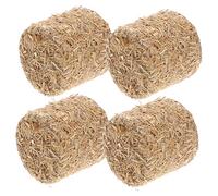 Cabilock 4pcs Mini Haystack False Natural Hayrick Garden Haystack Decor Small Straw Western Party Decoration Tiny Outdoor Christmas Decorations Haystack Decorations Wooden Wok