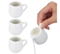 Cabilock 4pcs Mini Milk Jugs Ceramic Kitchen Sauce Cup Handle for Creamer Storage Container