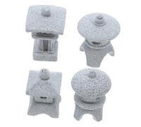 Cabilock 4pcs Mini Pagoda Statue Compact Zen Garden Landscape Decor for Home Desk Fish Tank Elegant Pavilion Figurines with Natural Aesthetic and Vibrant Design