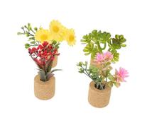 Cabilock 4Pcs Miniature Dollhouse Succulent Magnets Realistic Potted Plants for Fridge Office and Kitchen Decor Cute Magnetic Refrigerator Stickers for Spaces