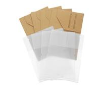 Cabilock 4pcs Multi-Functional Travel Passport Holder Pouch in Khaki Kraft Paper and PVC with Practical Design and Elegant Appearance, Travel Document Wallet Organizer for Secure