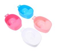 Cabilock 4pcs Nail Soak off Bowls for False Nails and Hand Use, Pp Plastic Manicure Bowls Softening Cuticles and Polishing Features, for Beauty Salon and Home Use
