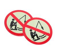 Cabilock 4pcs No Fishing Self Adhesive Signs Glow in Dark Water Resistant Outdoor Warning Decals for Parks Lakes Ponds Rivers UV Resistant No Fishing Warning Stickers