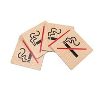 Cabilock 4pcs No Smoking Signs Wood Hotel Doorplates Warning Sign for Public Places Non Smoking Indicator for Offices Bars Restaurants