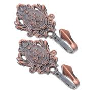 Cabilock 4pcs Patterned Vintage Zinc Alloy Curtain Holdbacks Hooks Easy Install
