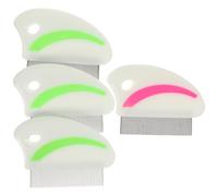 Cabilock 4pcs Pet Flea Removal Comb Stainless Steel and Pp Easy to Hold Efficient Cleaning Red and Green Each 2pcs Great Gift for Cats and Pets Assorted style