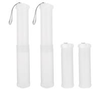 Cabilock 4pcs Portable Art Brush Holder Plastic Pen and Watercolor Brush Storage Tubes with Layered Compartments and Foldable Base for Outdoor Sketching and Art Class