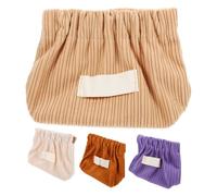 Cabilock 4pcs Portable Corduroy Makeup Bags for Women Soft Stylish Cosmetic Pouches with Secure Closure Travel-Friendly Storage for Lipstick and Essentials in Milk Apricot Coffee Purple and