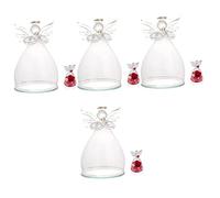 Cabilock 4pcs Preserved Flower Glass Cover Angel Shaped Dome Decorative for Indoor Desktop Decor for Showcasing Figurines Keepsakes Sturdy Premium Quality Home Office Adornment