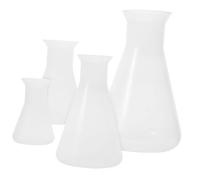 Cabilock 4Pcs Professional Erlenmeyer Flask Scientific Conical Flasks with Graduations Lightweight for Laboratory Experiments and Student Science Studies