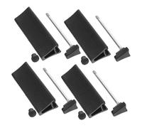 Cabilock 4pcs Railing Head Retractable Safety Belt End Caution Barrier Belt End Crowd Control Barriers Retractable Barricade Handrail Accessories Plastic Black
