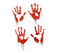 Cabilock 4Pcs Reflective Blood Handprint Car Decal Halloween Window Sticker for Motorcycles Racing Cars Off-Road Vehicles Creepy Party Decoration