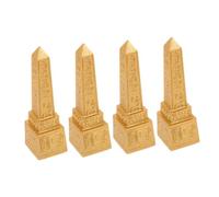 Cabilock 4pcs Resin Egyptian Obelisk Tower Figurines Ancient Egypt Landmarks Collectible Statue Educational Decor for Kids Home Display