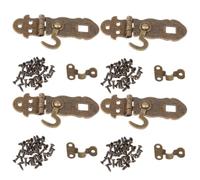 Cabilock 4pcs Retro Crystal Notebook Lock Vintage Iron Notebook Hasps with Easy to Install Unique Latch Buckle for Secure Locked Diary Use at Home or Office
