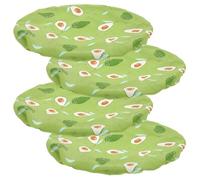 Cabilock 4Pcs Reusable Elastic Cotton Bowl Covers for 9-10 Inch Bowls, Food Storage Cloth Lids for Bread Rising, Salad, and Kitchen Containers, Dustproof Covers for Food Preservation