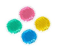 Cabilock 4pcs Reusable Gel Ice Packs for Eyes and Face Hot Cold Therapy Beads Vibrant Blue Pink Green Yellow Colors Extended Relief for Fatigue Injuries Easy Portable Cooling Compress for