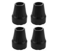 Cabilock 4pcs Rubber Replacement Tips for Walking Sticks and Canes, Non-slip Fine Traction Heightened 19mm Design, Sturdy Black Rubber Foot Caps for Seniors and Elderly Users, for Household
