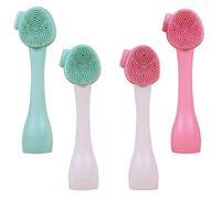 Cabilock 4pcs Silicone Facial Cleansing Brush Set, Pore Deep Cleansing Makeup Remover with Soft Silicone Bristles, Manual Facial Skin Care Tool for Gentle Face Washing and Exfoliation
