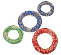 Cabilock 4pcs Singing Bowl Mat Cotton Cloth Ring with Embroidered Base Pad for Meditation and Yoga, Suitable for Families and Friends, 10-16cm Random Color